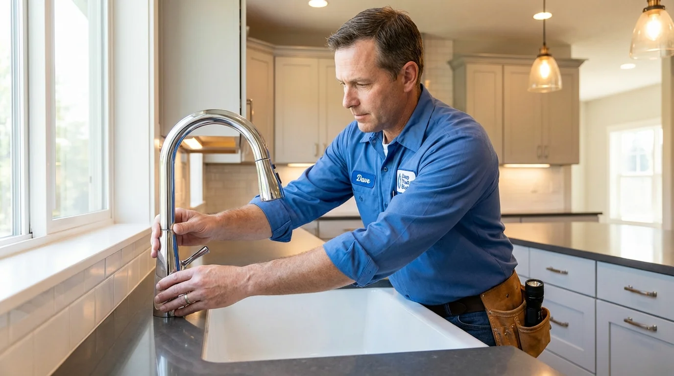 Kitchen faucet installation by Johns Plumbing LLC in Thomasboro